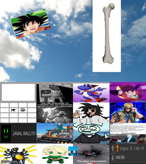 Goku explodes, killing 3 people. Goku flies into the air as a giant bone falls from the sky. Comment anything you want to happen | image tagged in grayscale means dead | made w/ Imgflip meme maker