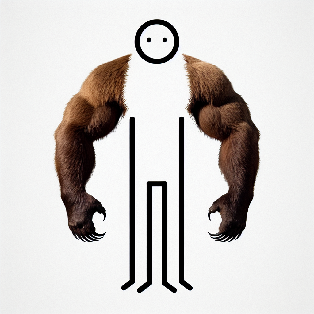 A stick figure with bear arms Blank Meme Template