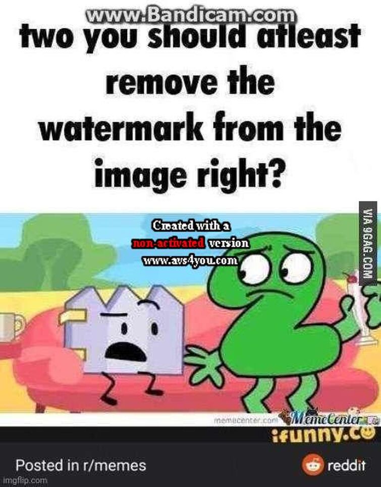 Two you should atleast remove the watermark from the image right Blank Meme Template