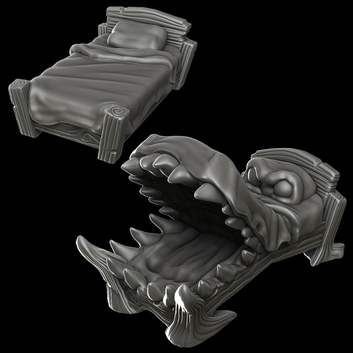 bed mimic Blank Meme Template
