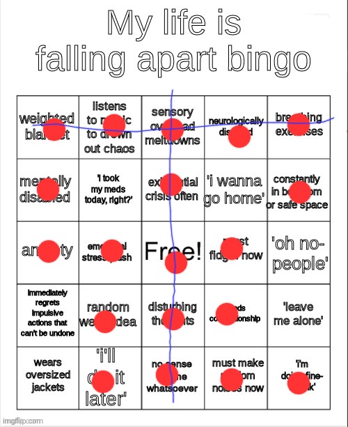 my life is falling apart bingo | image tagged in my life is falling apart bingo | made w/ Imgflip meme maker