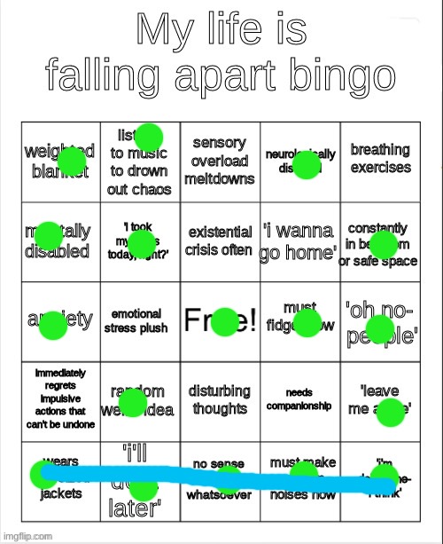 my life is falling apart bingo | image tagged in my life is falling apart bingo | made w/ Imgflip meme maker