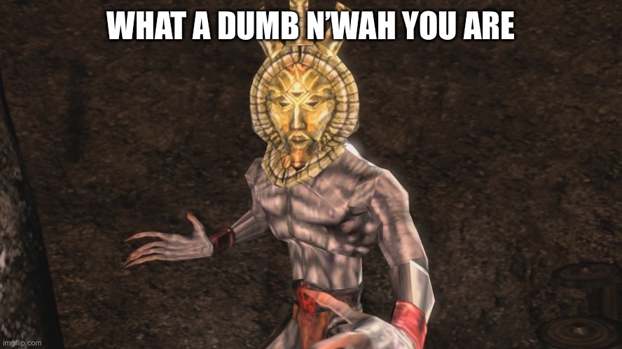 Dagoth Ur | WHAT A DUMB N’WAH YOU ARE | image tagged in dagoth ur | made w/ Imgflip meme maker
