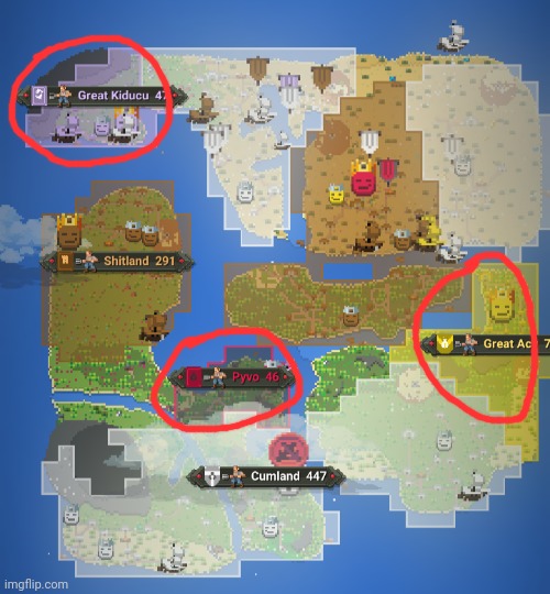 The first 3 to comment gets to name and own one of these circled Kingdoms | made w/ Imgflip meme maker