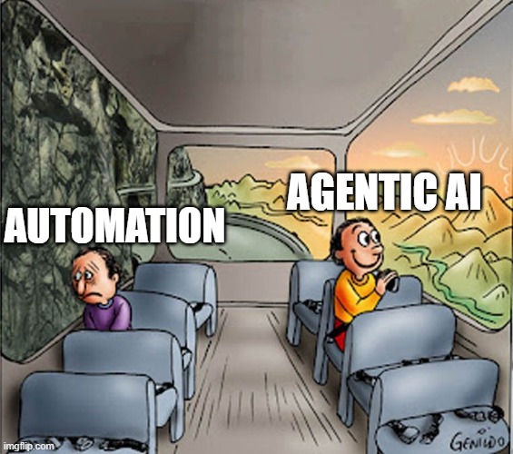Bright Dark side | AGENTIC AI; AUTOMATION | image tagged in bright dark side | made w/ Imgflip meme maker