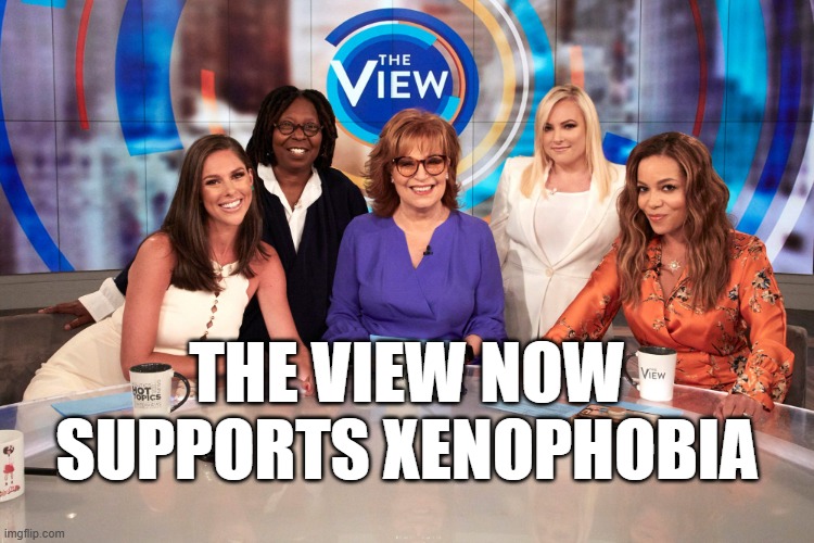 The View | THE VIEW NOW SUPPORTS XENOPHOBIA | image tagged in the view | made w/ Imgflip meme maker
