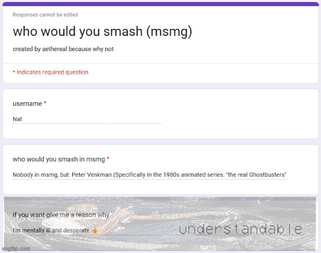 understandable | made w/ Imgflip meme maker