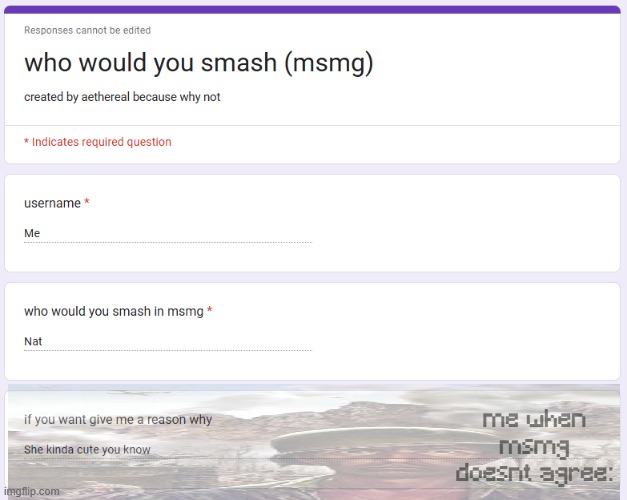 me when msmg doesnt agree: | made w/ Imgflip meme maker
