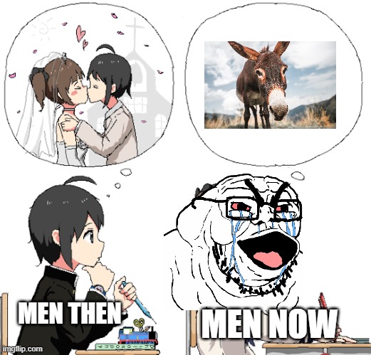 welfare state | MEN NOW; MEN THEN | image tagged in thinking about marriage reversed | made w/ Imgflip meme maker