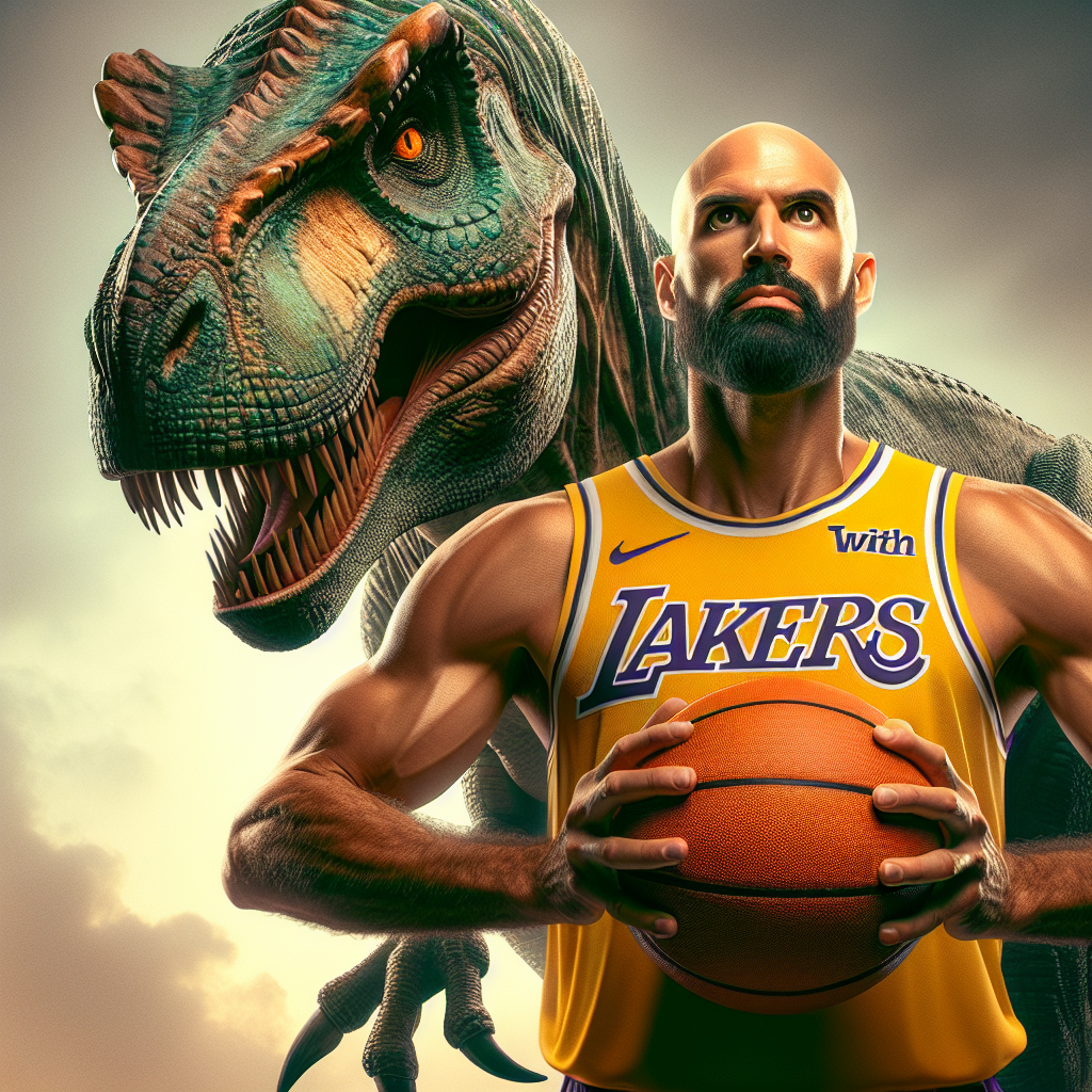 LeBron with a dinosaur Blank Meme Template