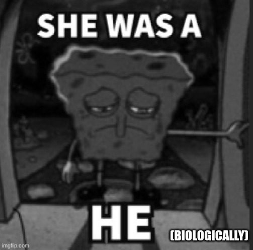 She was a he | (BIOLOGICALLY) | image tagged in she was a he | made w/ Imgflip meme maker