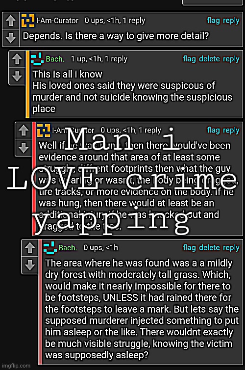 Man i LOVE crime yapping | made w/ Imgflip meme maker