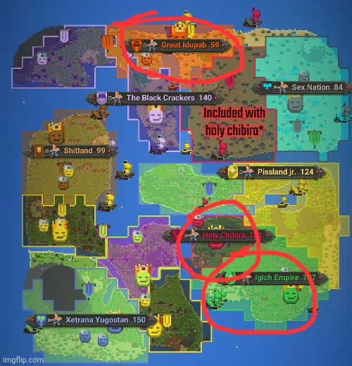 First 3 to comment gets any of these nations, pick a name for your kingdom, and pick a number between 1-88 | Included with holy chibira* | made w/ Imgflip meme maker