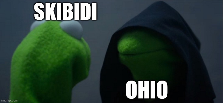 Evil Kermit | SKIBIDI; OHIO | image tagged in memes,evil kermit | made w/ Imgflip meme maker