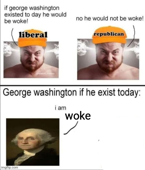 DO NOT TAKE THIS SERIOUSLY | woke | image tagged in george washington if he existed today | made w/ Imgflip meme maker