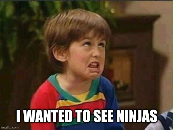 mimimi | I WANTED TO SEE NINJAS | image tagged in mimimi | made w/ Imgflip meme maker