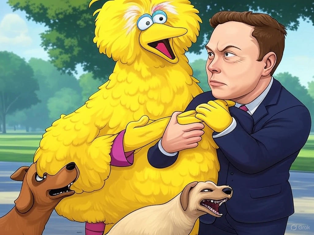 Big Bird vs Elon Blank Meme Template
