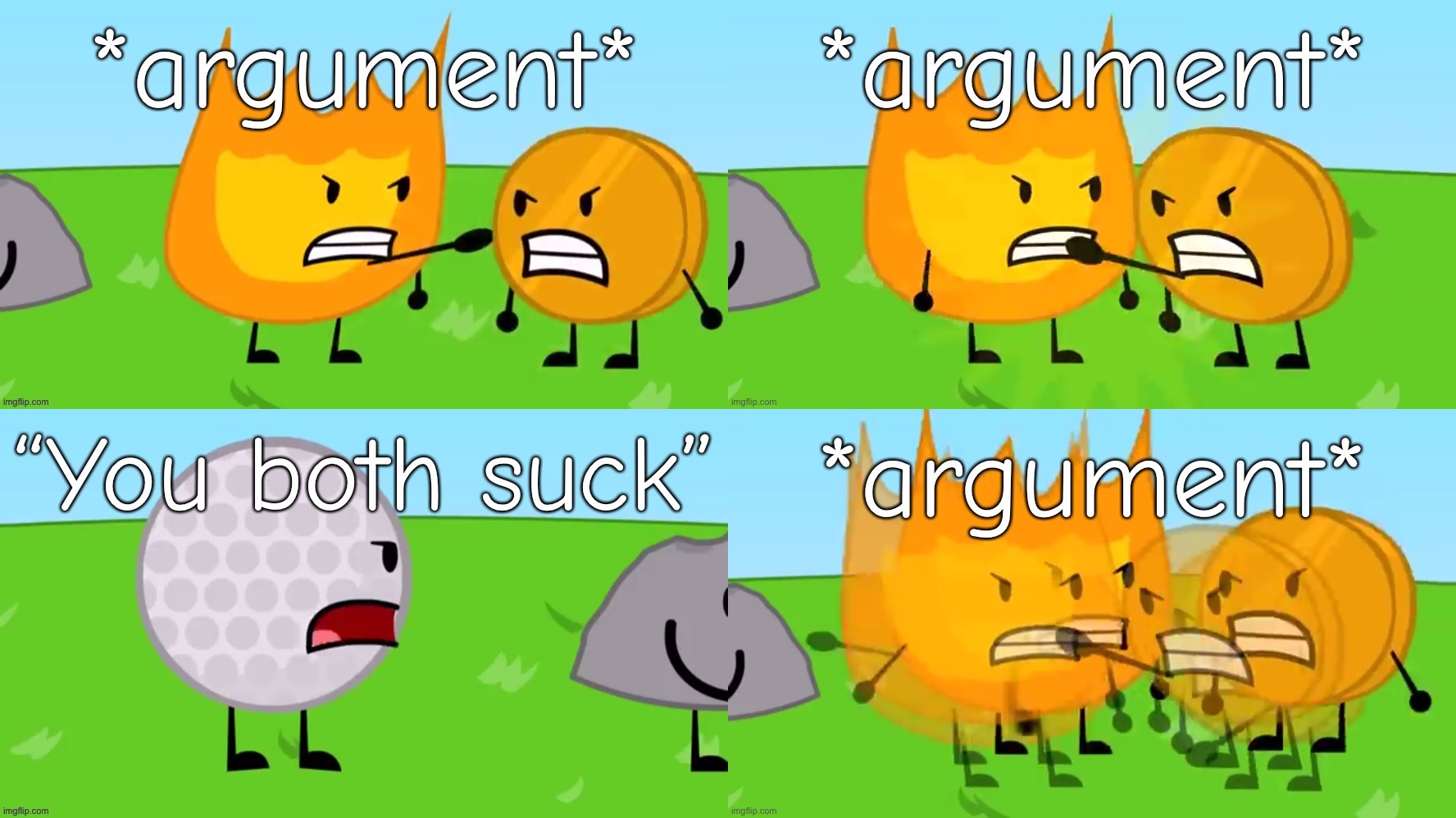 Argument lore (BFDI version) Blank Meme Template