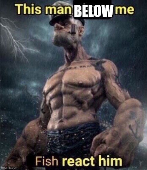 this man above me fish react him | BELOW | image tagged in this man above me fish react him | made w/ Imgflip meme maker