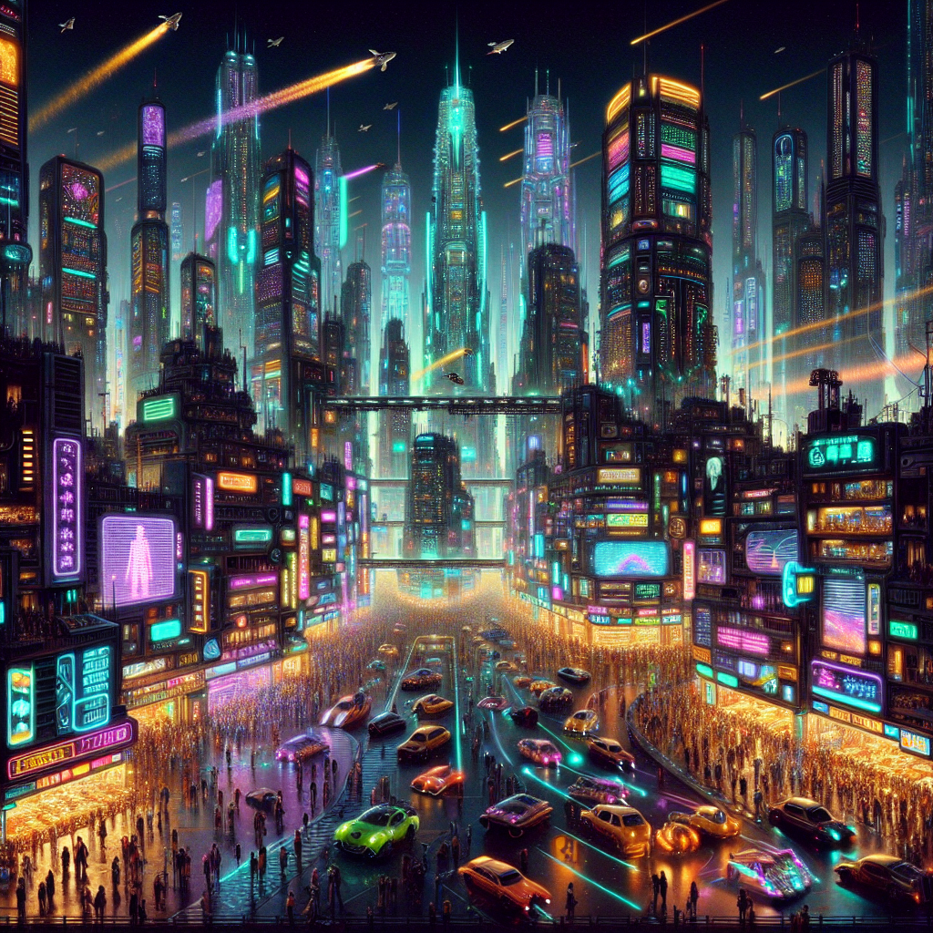 Cyberpunk city Blank Meme Template