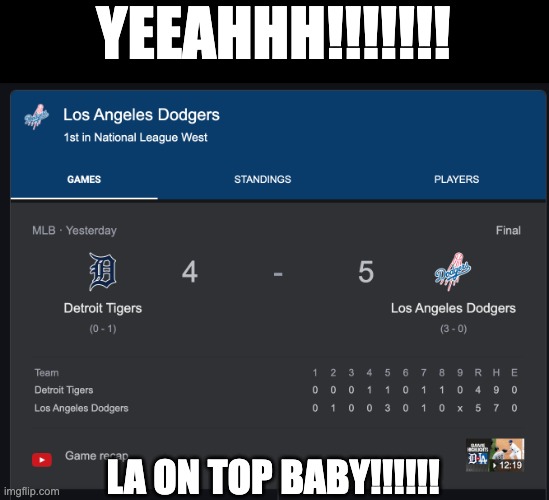 YEAH BOI!!!!!! | YEEAHHH!!!!!!! LA ON TOP BABY!!!!!! | made w/ Imgflip meme maker