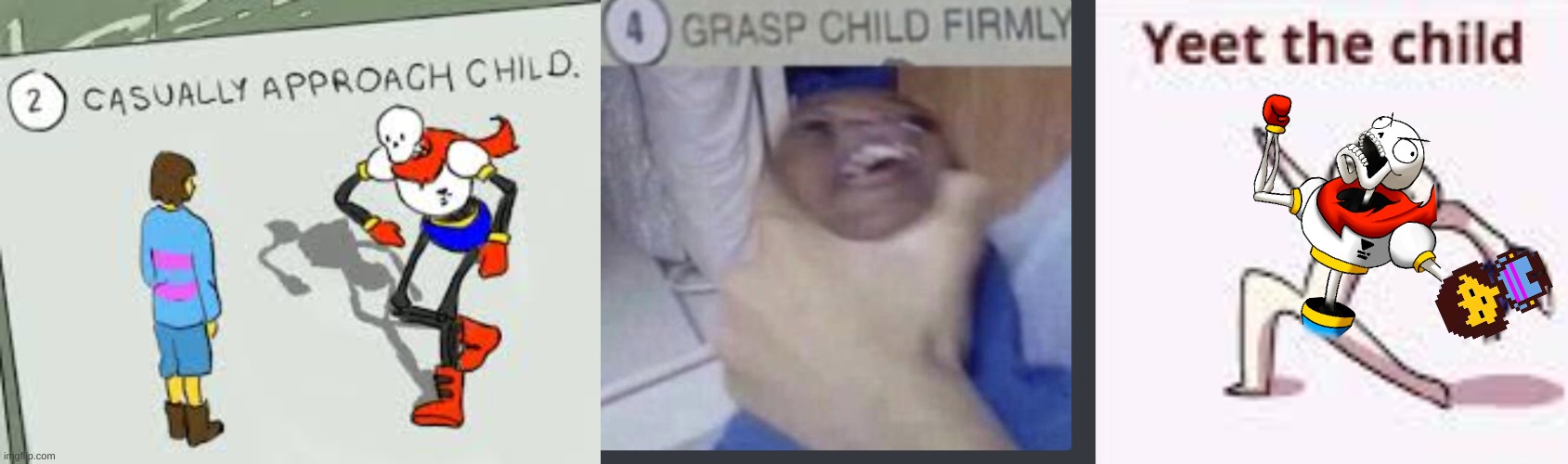 image tagged in grasp child firmly,single yeet the child panel | made w/ Imgflip meme maker