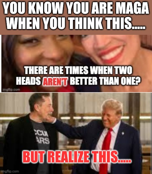 Try apply your logic to the full model....what what what is that? | YOU KNOW YOU ARE MAGA WHEN YOU THINK THIS..... BUT REALIZE THIS..... | made w/ Imgflip meme maker