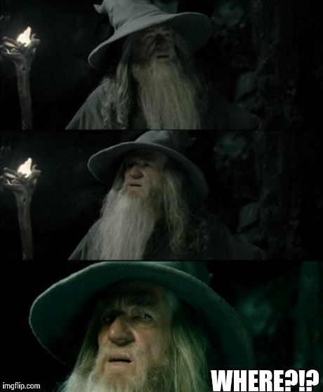 Confused Gandalf Meme | WHERE?!? | image tagged in memes,confused gandalf | made w/ Imgflip meme maker