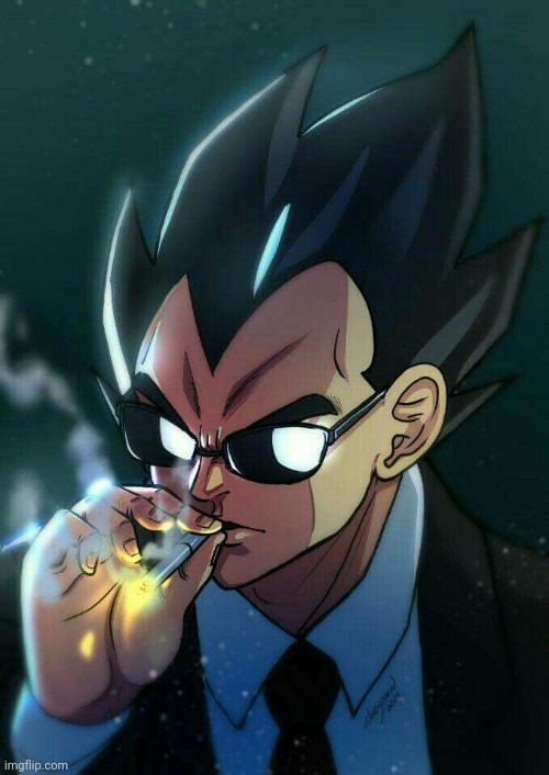 Vegeta smoking | image tagged in vegeta smoking | made w/ Imgflip meme maker