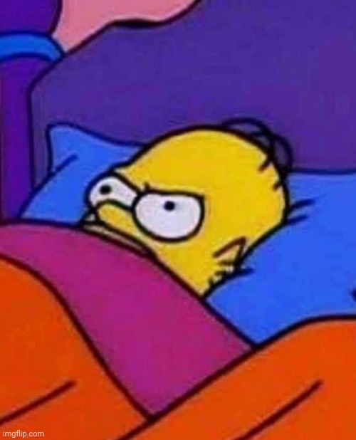 Homer Simpson Lying Awake | image tagged in homer simpson lying awake | made w/ Imgflip meme maker