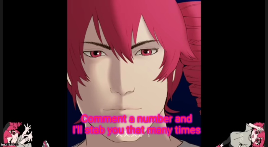 Kasane_teto template | Comment a number and I'll stab you that many times | image tagged in kasane_teto template | made w/ Imgflip meme maker