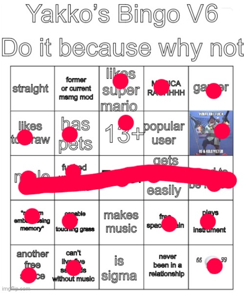 Yakko’s Bingo V6 | image tagged in yakko s bingo v6 | made w/ Imgflip meme maker