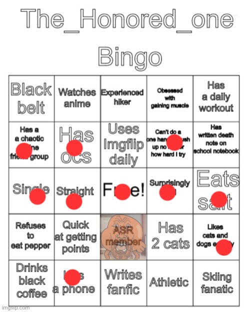 The_Honored_One bingo | image tagged in the_honored_one bingo | made w/ Imgflip meme maker