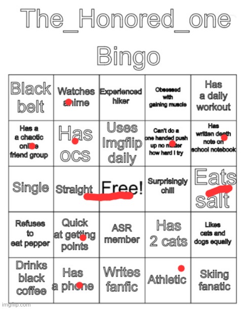 The_Honored_One bingo | image tagged in the_honored_one bingo | made w/ Imgflip meme maker