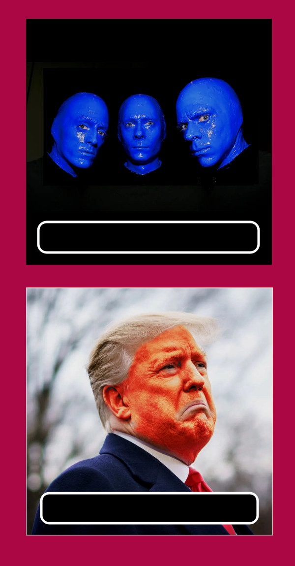 blue man good, orange man bad Blank Meme Template