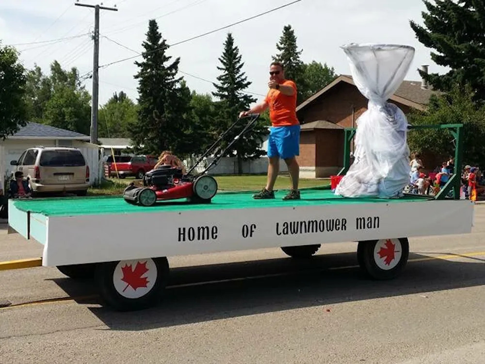 Lawnmower man parade Blank Meme Template