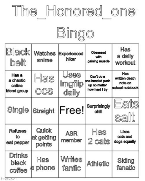 Try this bingo card | image tagged in the_honored_one bingo | made w/ Imgflip meme maker