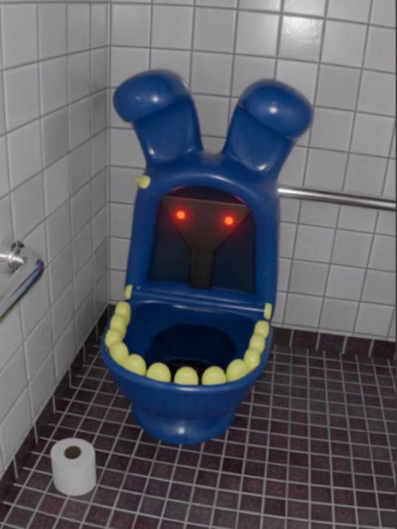 withered bonnie toilet Blank Meme Template