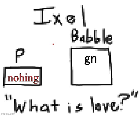 nohing ? | gn; nohing | image tagged in ixel announcement or sumn | made w/ Imgflip meme maker