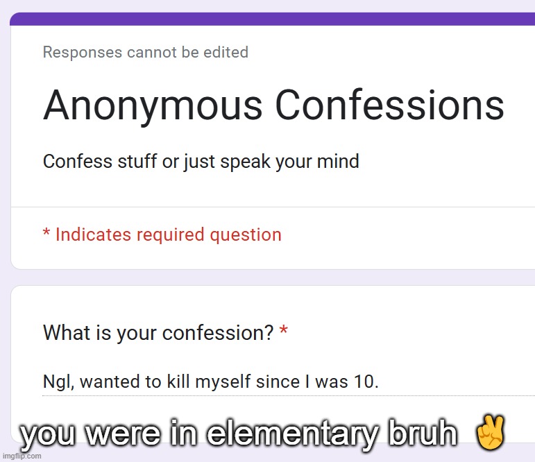 you were in elementary bruh ✌️ | made w/ Imgflip meme maker