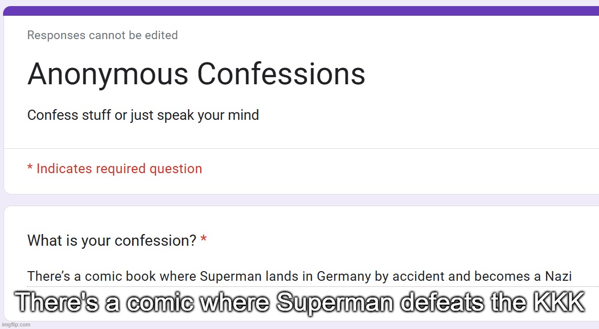 There's a comic where Superman defeats the KKK | made w/ Imgflip meme maker
