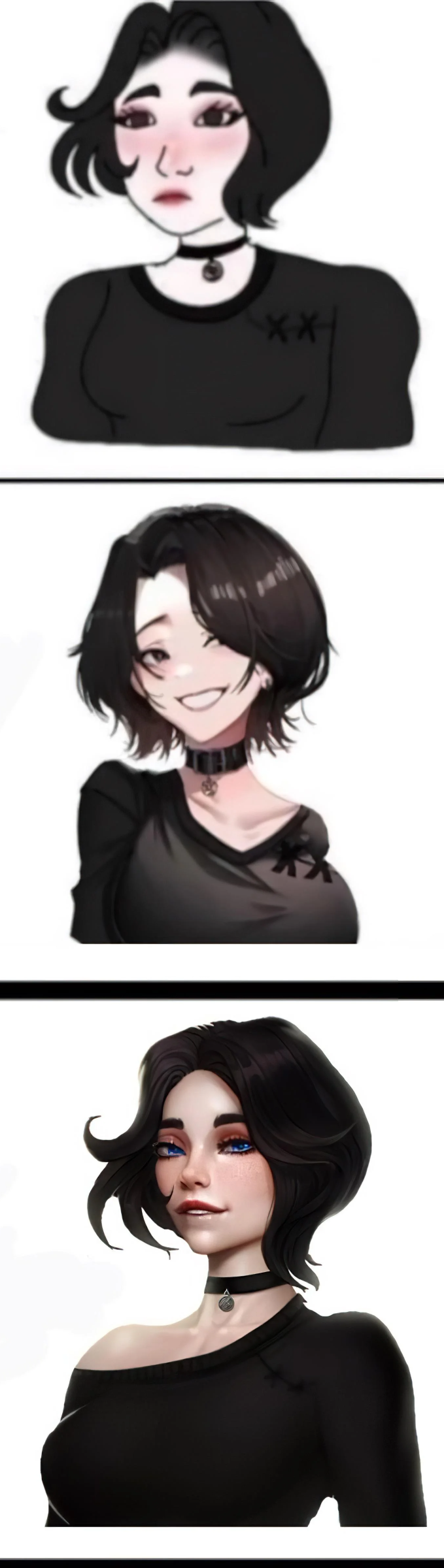 goth girl evolution Blank Meme Template