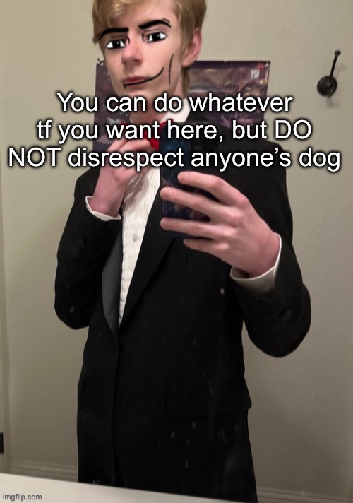 Virian man Face 4 | You can do whatever tf you want here, but DO NOT disrespect anyone’s dog | image tagged in virian man face 4 | made w/ Imgflip meme maker