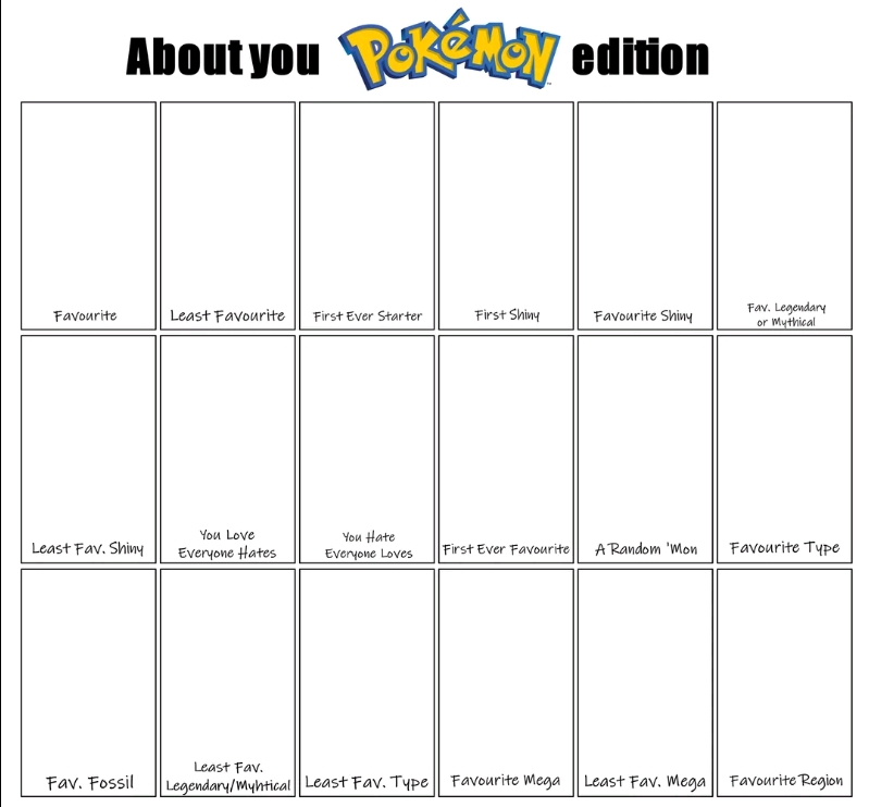 About you: Pokemon Blank Meme Template