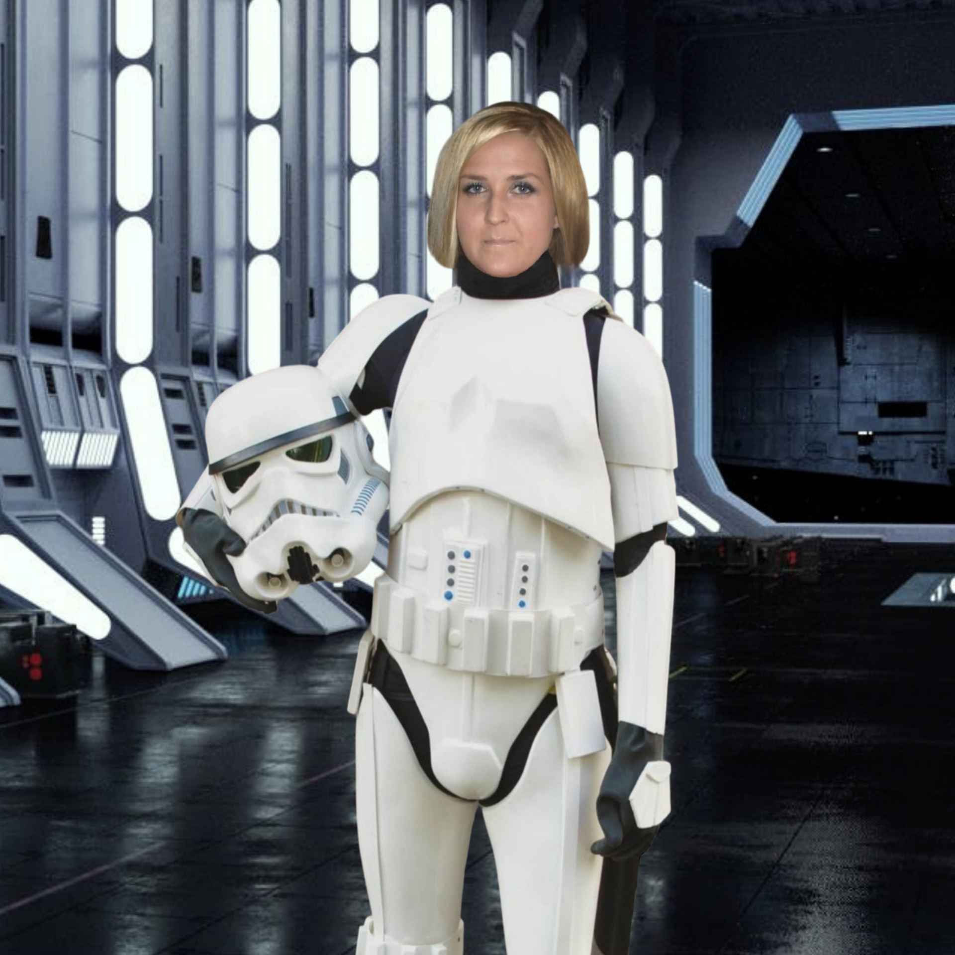 Unhappy female stormtrooper Blank Meme Template