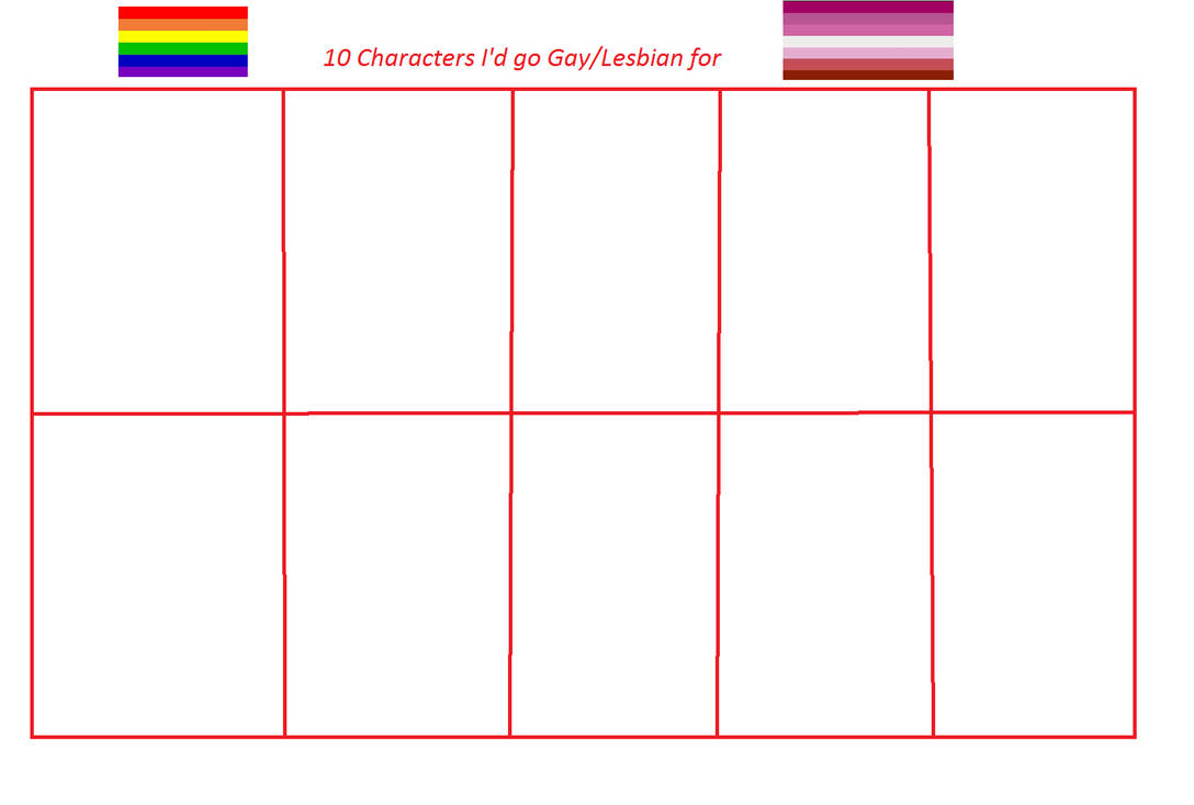 10 characters i go gay for Blank Meme Template