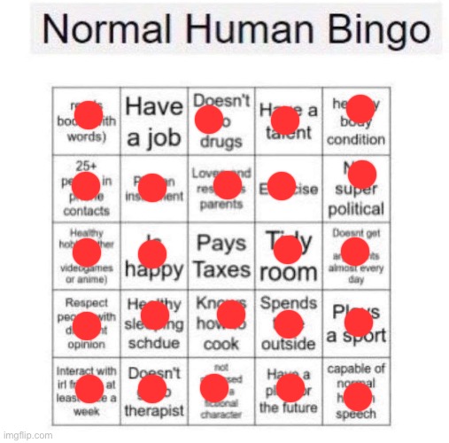 POW! | image tagged in normal human bingo | made w/ Imgflip meme maker