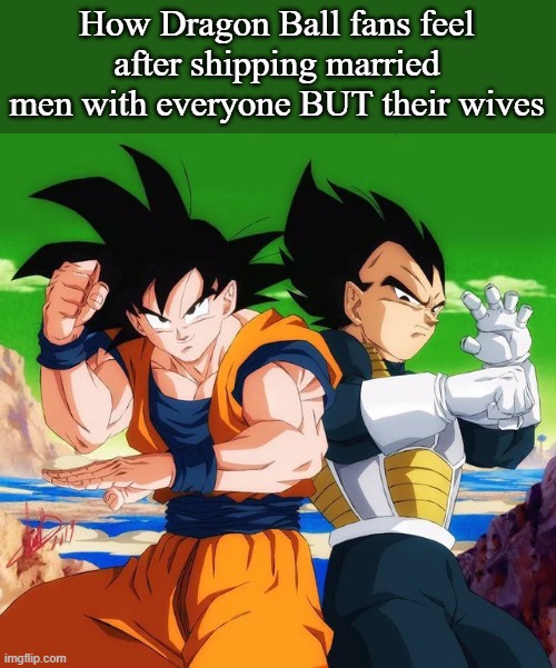 How Dragon Ball fans feel after shipping married men with everyone BUT their wives | made w/ Imgflip meme maker