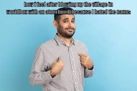 title | how i feel after blowing up the village in worldbox with an atom bomb because I hated the name: | made w/ Imgflip meme maker