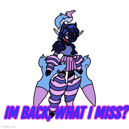 (New announcement template?) | IM BACK, WHAT I MISS? | image tagged in cerukisser | made w/ Imgflip meme maker